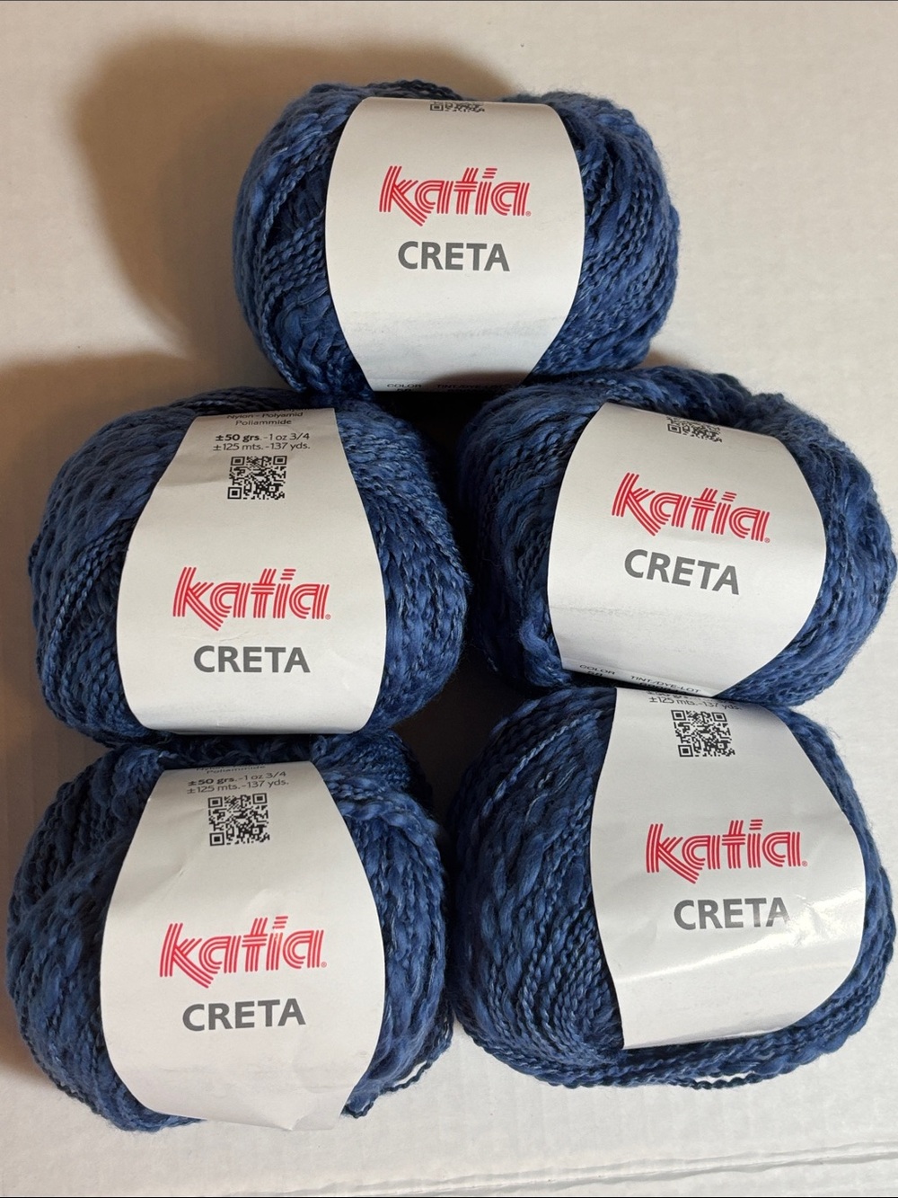 Creta Blue Textured Yarn - 5-Pack